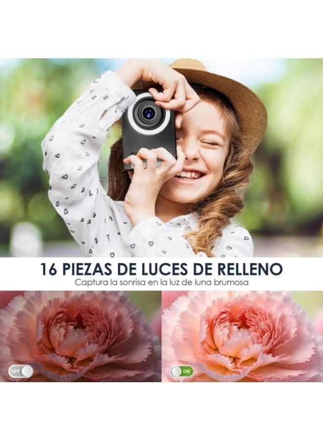 ZONBON Digital Camera, 4k Kids Camera 16 LED Filling Lights Point and Shoot Digital Camera with 32GB SD Card, Small Compact Camera for Kids Boys Girls. - Image 2